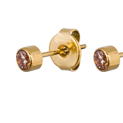 Пусеты Fiore Luna Cubic zirconia Champagne, SWE0128 CH G фото 3